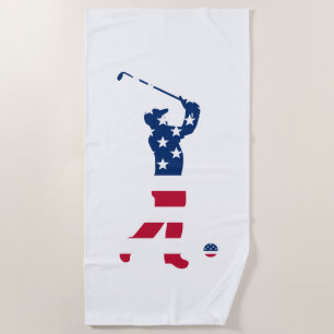 Serviette De Plage Drapeau américain de golf