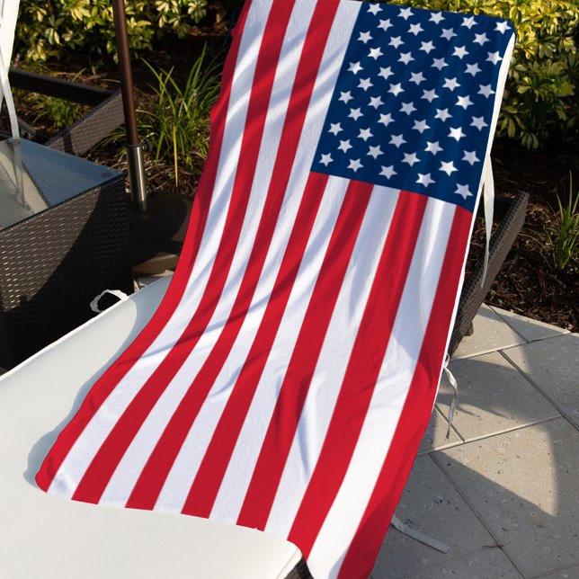 Serviette De Plage Drapeau américain patriotique rouge blanc bleu (Créateur téléchargé)