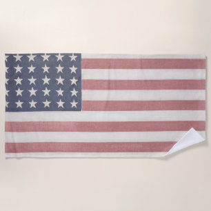 Serviette De Plage Drapeau américain rustique Americana