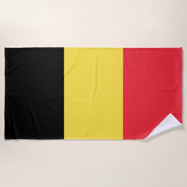 Serviette De Plage Drapeau belge patriotique (Devant)