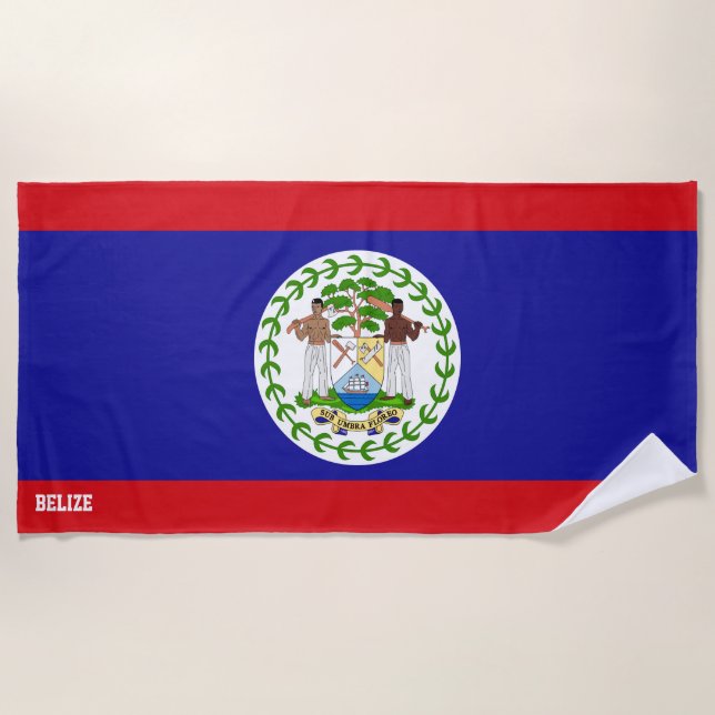 Serviette De Plage Drapeau Belize Splendide Patriotique (Devant)