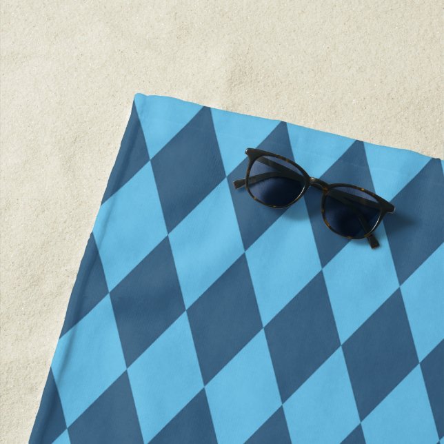 Serviette De Plage Drapeau bleu Bavaria Rhombus Motif (En situation)