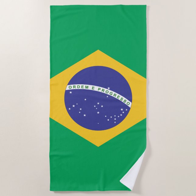 Serviette De Plage Drapeau Brasil (Devant)