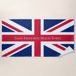 Serviette De Plage Drapeau britannique Personnalisé Papa Union Jack