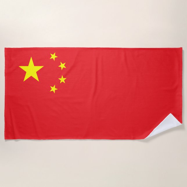 Serviette De Plage Drapeau chinois (Devant)