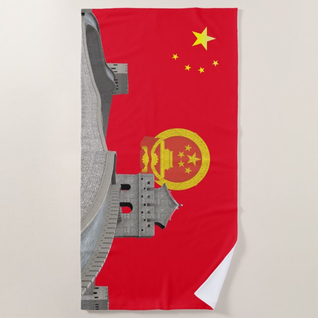 Serviette De Plage Drapeau chinois (Devant)