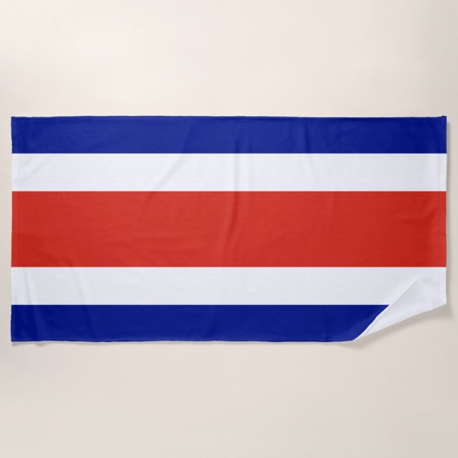Serviette De Plage Drapeau civil du Costa Rica (Devant)