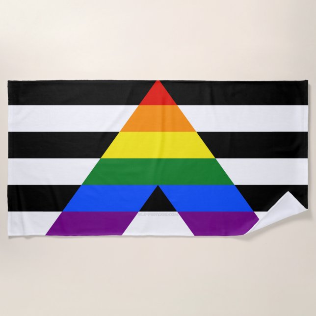 Serviette De Plage Drapeau d'allié straight de SlipperyJoe lisse arc- (Devant)