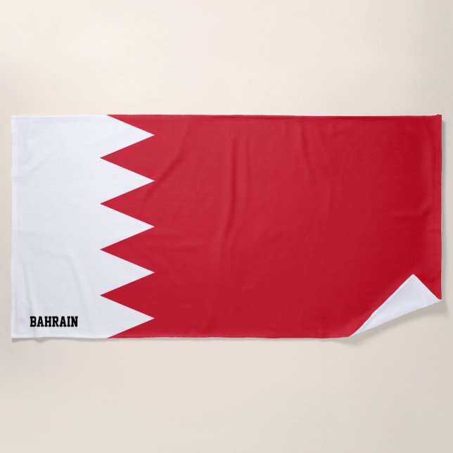 Serviette De Plage Drapeau de Bahreïn Splendide patriotique (Devant)