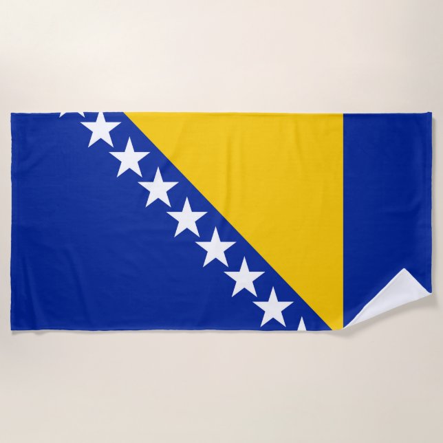 Serviette De Plage Drapeau de Bosnie-Herzégovine (Devant)