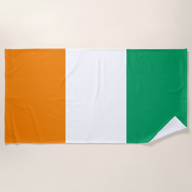 Serviette De Plage Drapeau de Côte d'Ivoire (Devant)