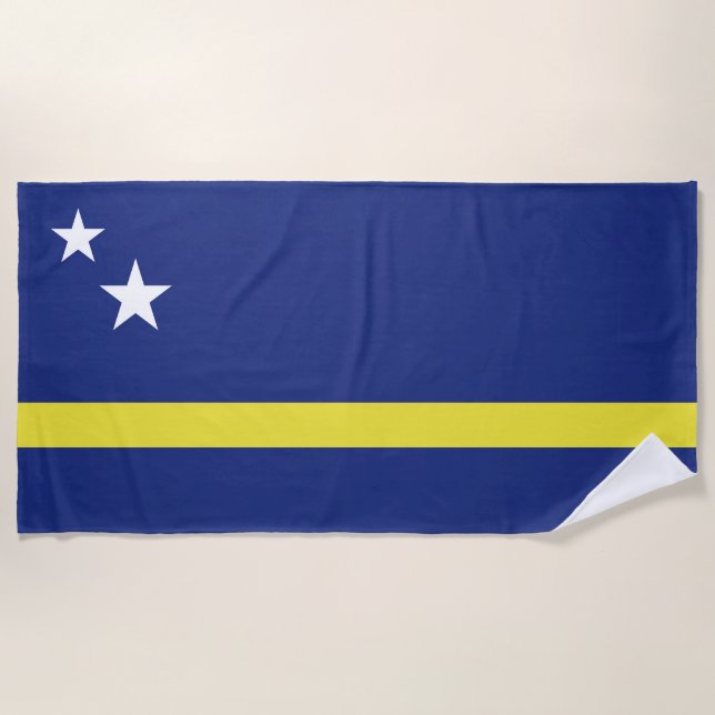 Serviette De Plage Drapeau de Curaçao (Devant)