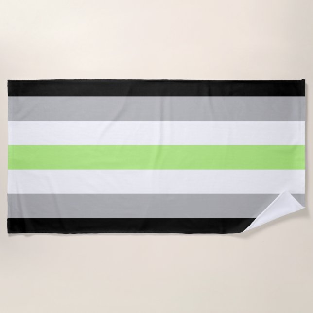 Serviette De Plage Drapeau de fierté agender (Devant)