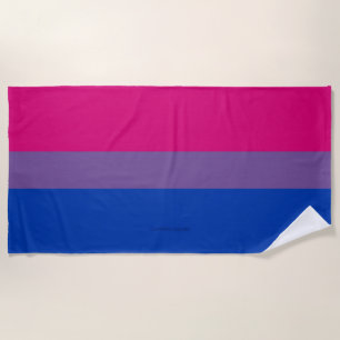 Serviette De Plage Drapeau de fierté bisexuelle de SlipperyJoe's coul