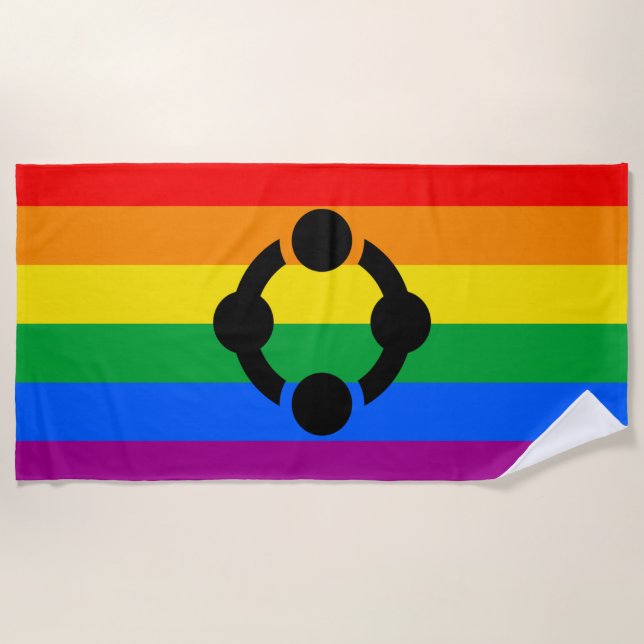Serviette De Plage Drapeau de fierté de niche arc-en-ciel (Devant)