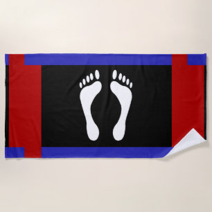 Serviette De Plage Drapeau de fierté de pied (empreinte de pied)