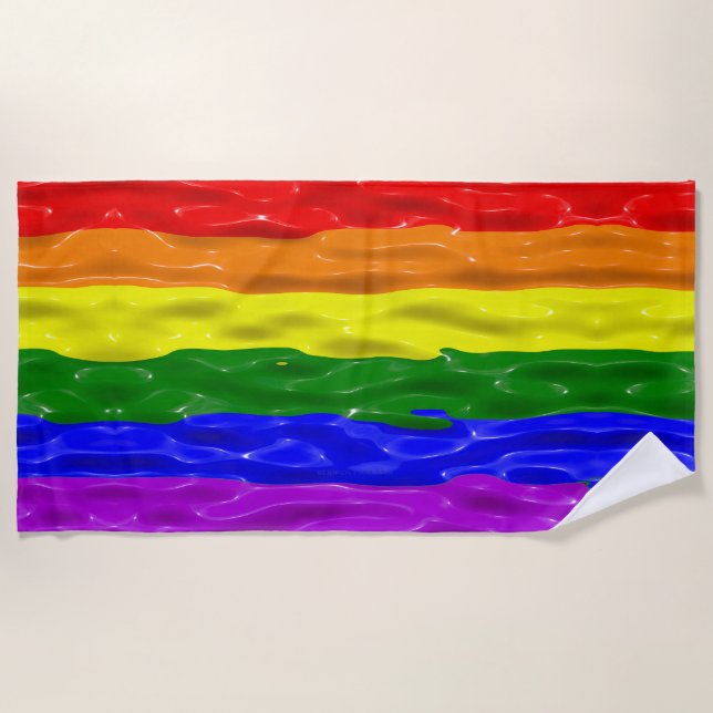 Serviette De Plage Drapeau de fierté de SlipperyJoe's vernis liquide  (Devant)