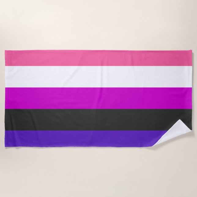 Serviette De Plage Drapeau de fierté genderfluid (Devant)