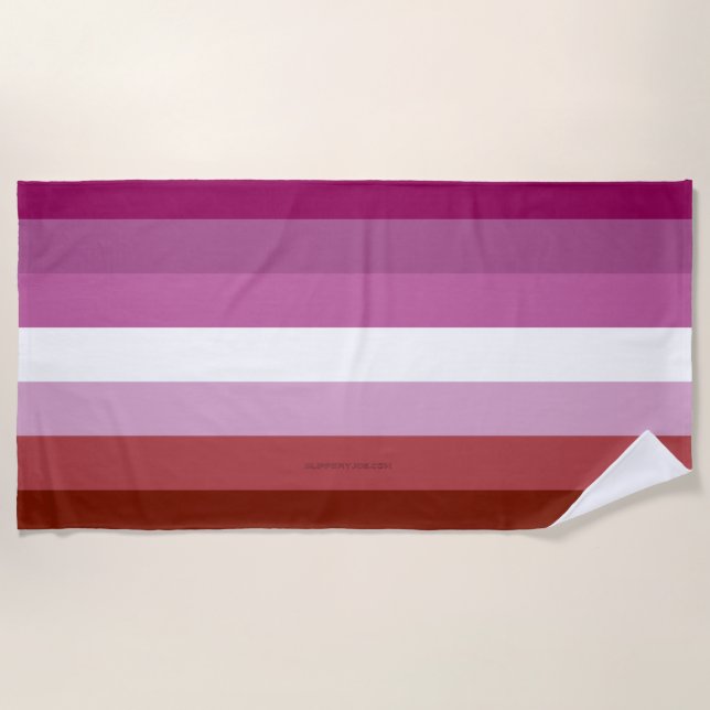 Serviette De Plage Drapeau de fierté lesbienne de SlipperyJoe féminin (Devant)