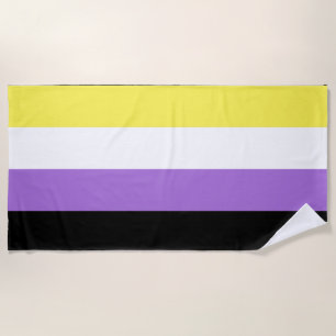 Serviette De Plage Drapeau de fierté non binaire