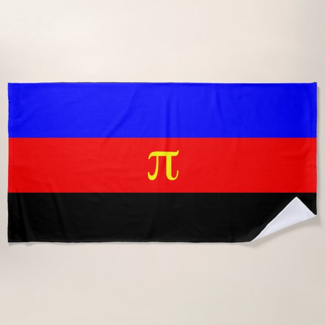 Serviette De Plage Drapeau de fierté polyamoureuse (Devant)