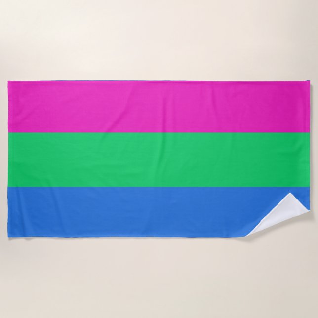 Serviette De Plage Drapeau de fierté polysexuelle (Devant)