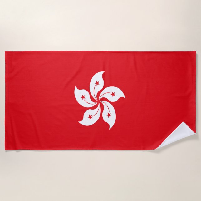 Serviette De Plage Drapeau de Hong Kong (Devant)