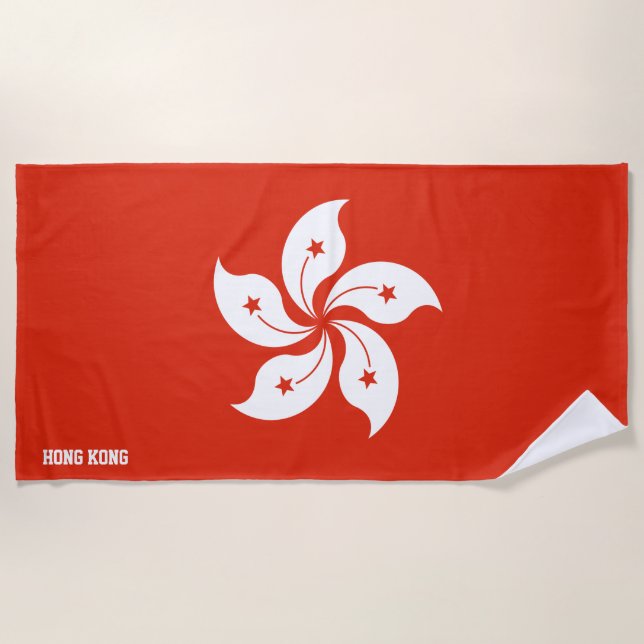 Serviette De Plage Drapeau de Hong Kong Splendide patriotique (Devant)