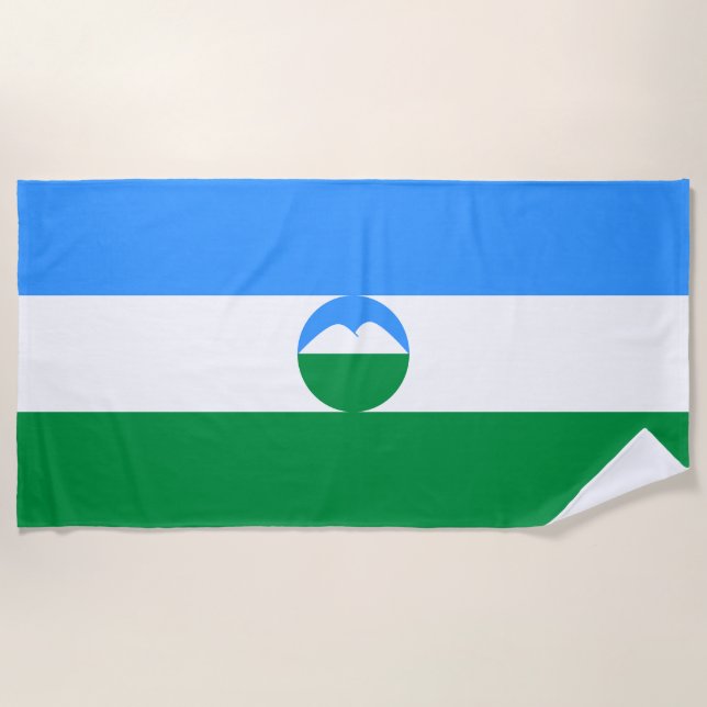 Serviette De Plage Drapeau de Kabardino-Balkarie (Devant)
