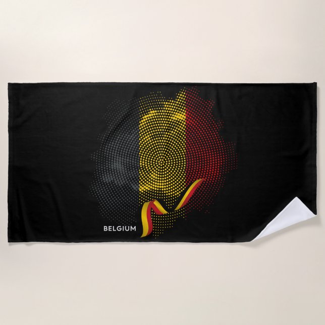 Serviette De Plage Drapeau de la Belgique (Devant)