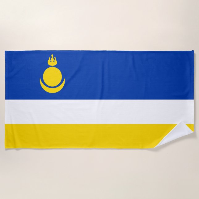Serviette De Plage Drapeau de la Buryatia patriotique (Devant)