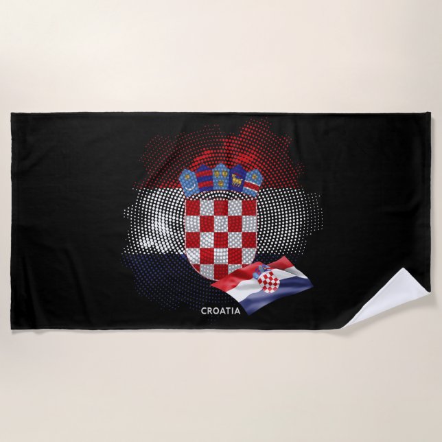 Serviette De Plage Drapeau de la Croatie (Devant)