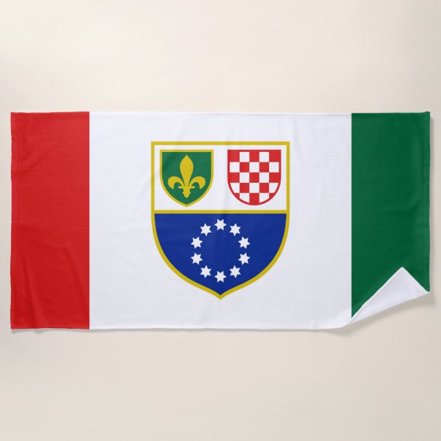 Serviette De Plage Drapeau de la Fédération de Bosnie (Devant)