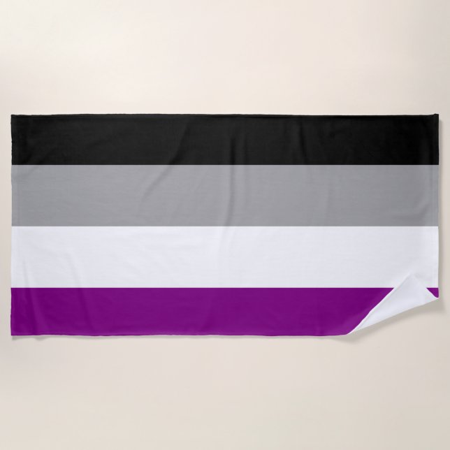 Serviette De Plage Drapeau de la fierté asexuelle (Devant)