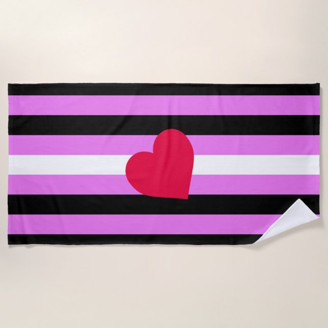 Serviette De Plage Drapeau de la Fierté de fille en cuir (Devant)