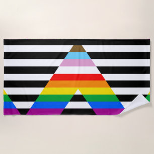Serviette De Plage Drapeau de la fierté de progrès d'allié