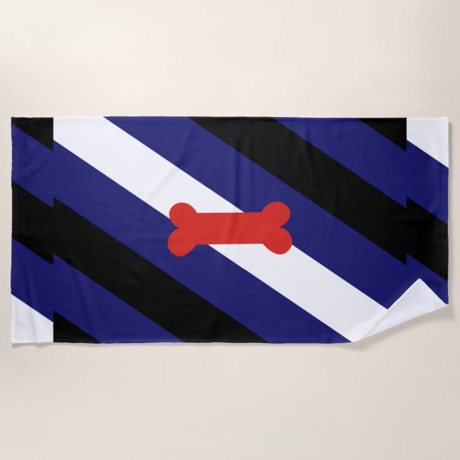 Serviette De Plage Drapeau de la fierté de Puppy Play (Devant)