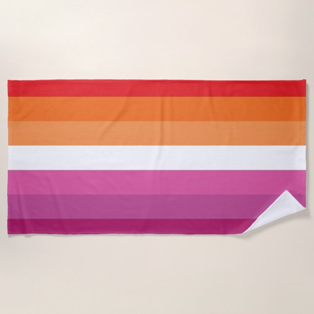 Serviette De Plage Drapeau de la fierté lesbienne (Devant)