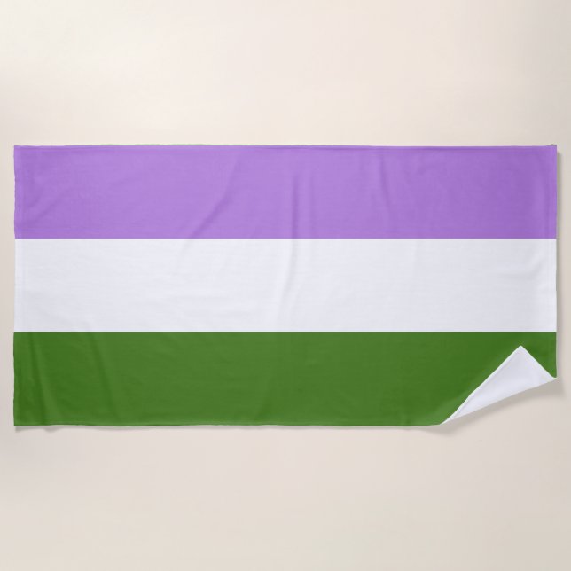 Serviette De Plage Drapeau de la fierté queer (Devant)