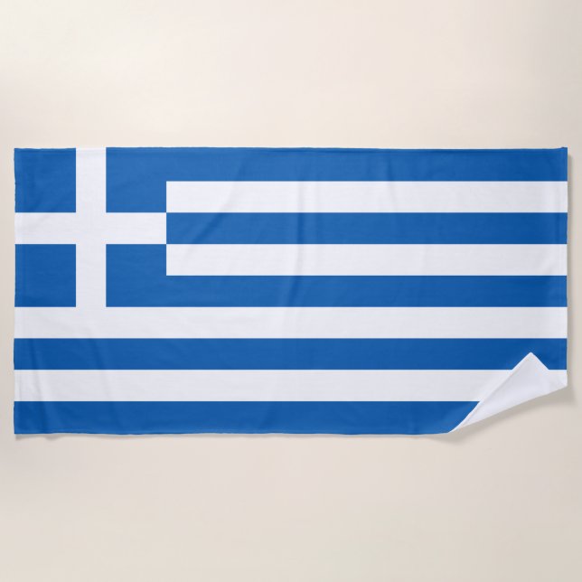 Serviette De Plage Drapeau de la Grèce (Devant)