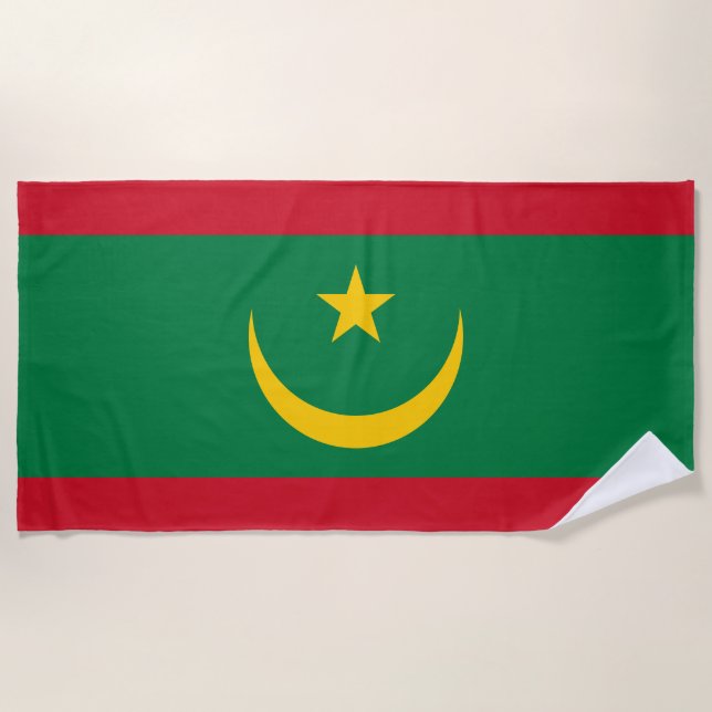 Serviette De Plage Drapeau de la Mauritanie (Devant)