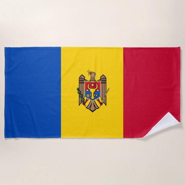 Serviette De Plage Drapeau de la Moldavie (Devant)