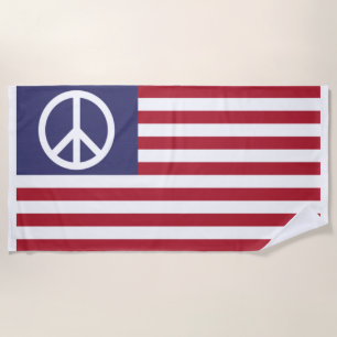 Serviette De Plage Drapeau de la paix des États-Unis