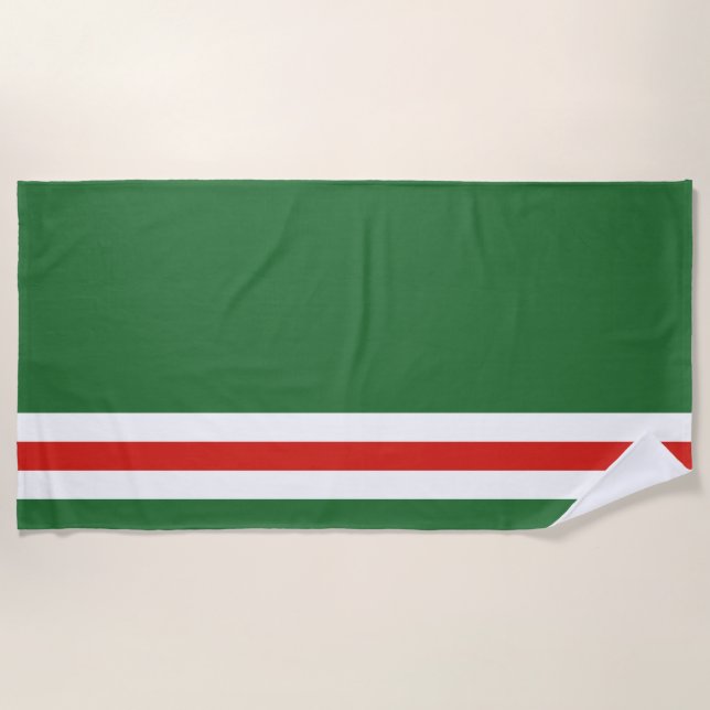 Serviette De Plage Drapeau de la République tchétchène d'Ichkérie (Devant)