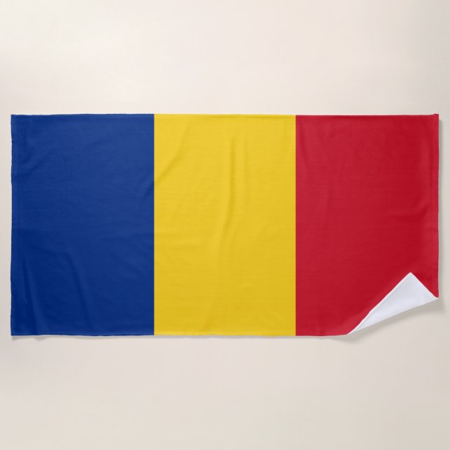 Serviette De Plage Drapeau de la Roumanie (Devant)