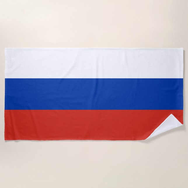 Serviette De Plage Drapeau de la Russie (Devant)