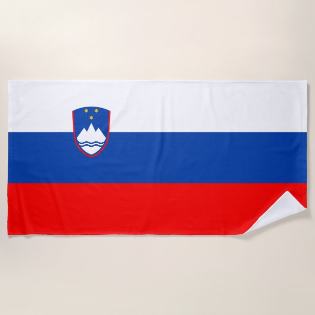 Serviette De Plage Drapeau de la Slovénie (Devant)