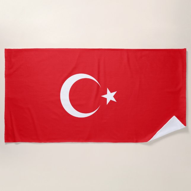 Serviette De Plage Drapeau de la Turquie (Devant)