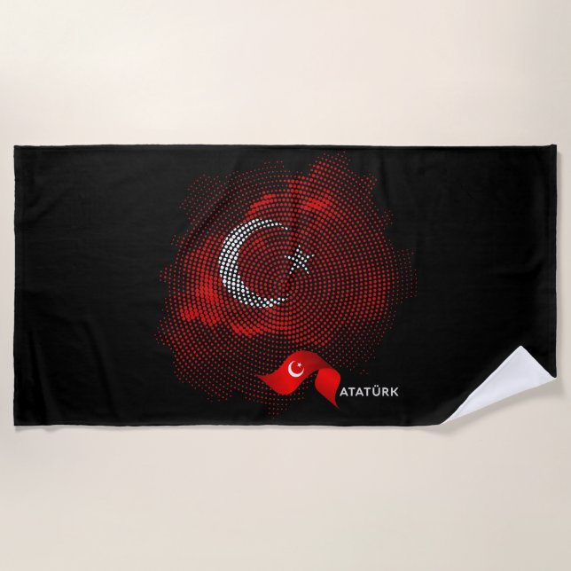 Serviette De Plage Drapeau de la Turquie (Devant)