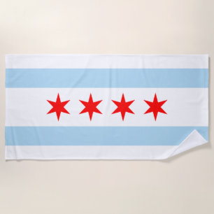 Serviette De Plage Drapeau de la ville de Chicago (Illinois)